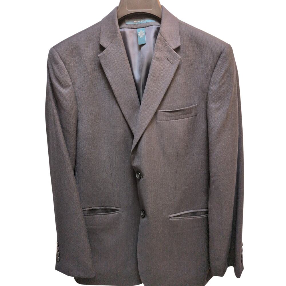 Perry Ellis Navy Blue Suit Jacket and Vest set, Size Small